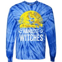 Namaste Witches Gift Funny Yoga Halloween Costume Gift Tie-Dye Long Sleeve Shirt