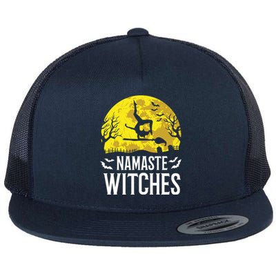 Namaste Witches Gift Funny Yoga Halloween Costume Gift Flat Bill Trucker Hat