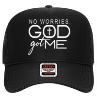 No Worries, God-Got Me African American Christian High Crown Mesh Back Trucker Hat