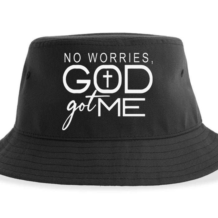 No Worries, God-Got Me African American Christian Sustainable Bucket Hat