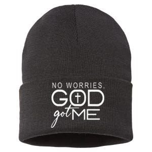 No Worries, God-Got Me African American Christian Sustainable Knit Beanie