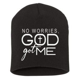 No Worries, God-Got Me African American Christian Short Acrylic Beanie