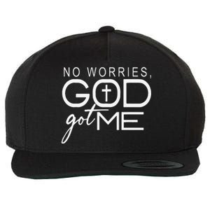 No Worries, God-Got Me African American Christian Wool Snapback Cap