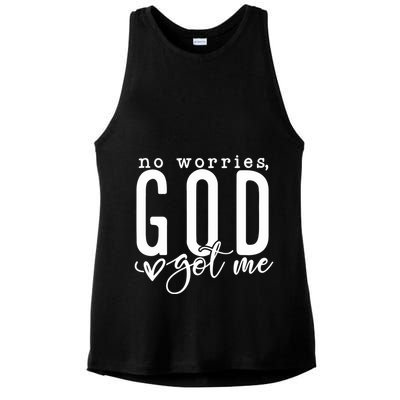 No Worries God Got Me Christian Religious Ladies PosiCharge Tri-Blend Wicking Tank