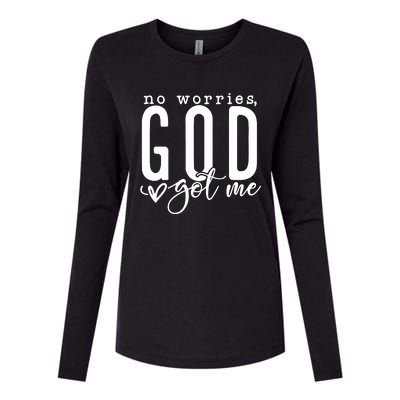 No Worries God Got Me Christian Religious Womens Cotton Relaxed Long Sleeve T-Shirt