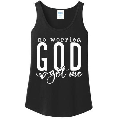 No Worries God Got Me Christian Religious Ladies Essential Tank