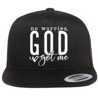 No Worries God Got Me Christian Religious Flat Bill Trucker Hat