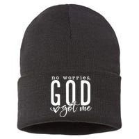 No Worries God Got Me Christian Religious Sustainable Knit Beanie