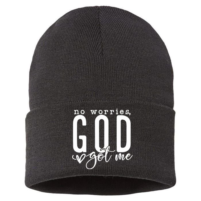 No Worries God Got Me Christian Religious Sustainable Knit Beanie