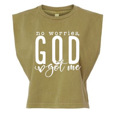 No Worries God Got Me Christian Religious Garment-Dyed Women's Muscle Tee