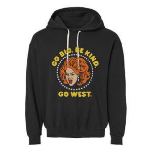 Nina West Go Big Be Kind Go West Garment-Dyed Fleece Hoodie