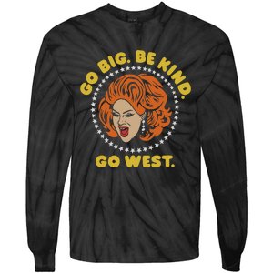 Nina West Go Big Be Kind Go West Tie-Dye Long Sleeve Shirt