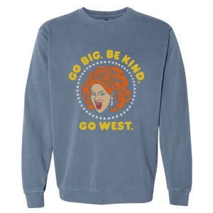 Nina West Go Big Be Kind Go West Garment-Dyed Sweatshirt