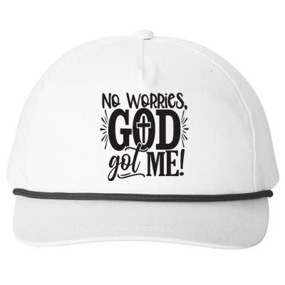 No Worries, God Got Me African American Christian Snapback Five-Panel Rope Hat