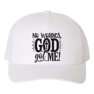 No Worries, God Got Me African American Christian Yupoong Adult 5-Panel Trucker Hat