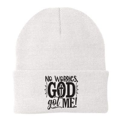 No Worries, God Got Me African American Christian Knit Cap Winter Beanie