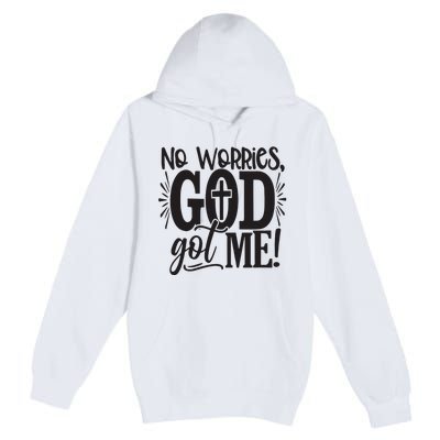 No Worries, God Got Me African American Christian Premium Pullover Hoodie