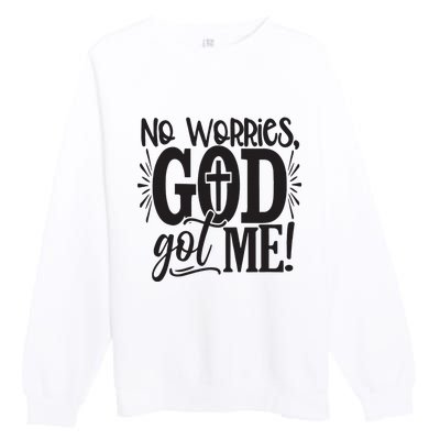 No Worries, God Got Me African American Christian Premium Crewneck Sweatshirt