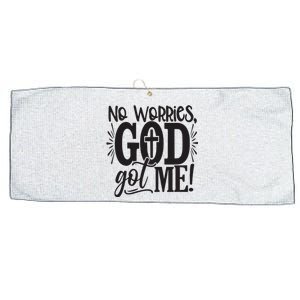 No Worries, God Got Me African American Christian Large Microfiber Waffle Golf Towel