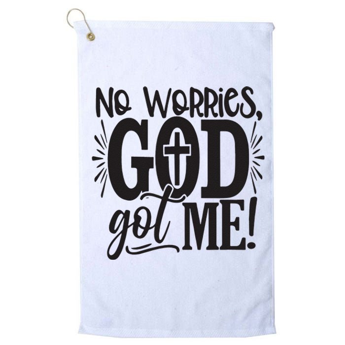 No Worries, God Got Me African American Christian Platinum Collection Golf Towel