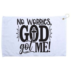 No Worries, God Got Me African American Christian Grommeted Golf Towel