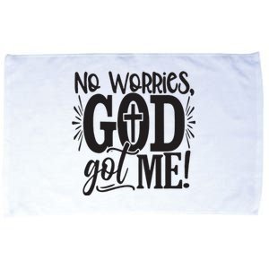 No Worries, God Got Me African American Christian Microfiber Hand Towel