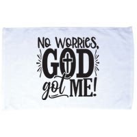 No Worries, God Got Me African American Christian Microfiber Hand Towel