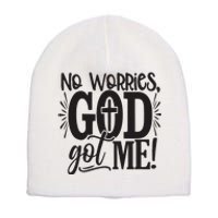 No Worries, God Got Me African American Christian Short Acrylic Beanie