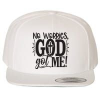 No Worries, God Got Me African American Christian Wool Snapback Cap