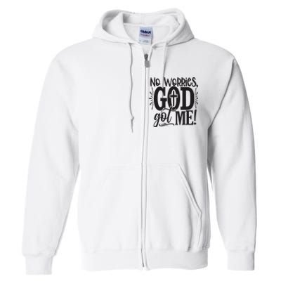 No Worries, God Got Me African American Christian Full Zip Hoodie