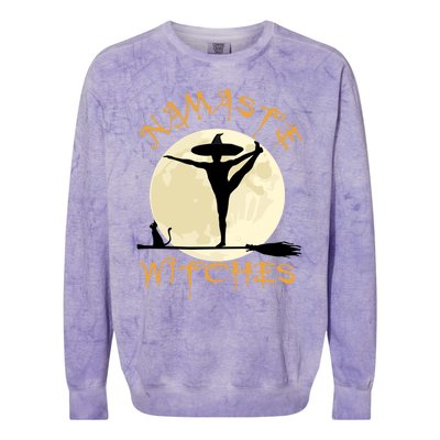 Namaste Witches Great Gift Halloween Yoga Great Gift Colorblast Crewneck Sweatshirt