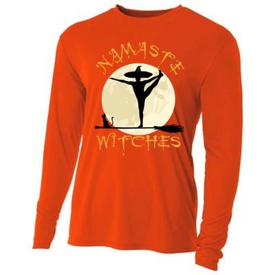 Namaste Witches Great Gift Halloween Yoga Great Gift Cooling Performance Long Sleeve Crew