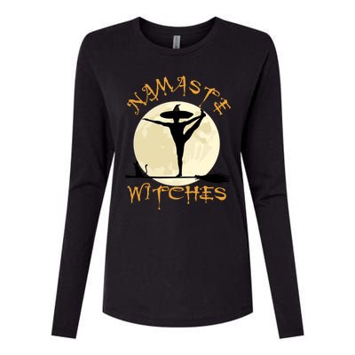 Namaste Witches Great Gift Halloween Yoga Great Gift Womens Cotton Relaxed Long Sleeve T-Shirt