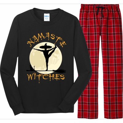 Namaste Witches Great Gift Halloween Yoga Great Gift Long Sleeve Pajama Set