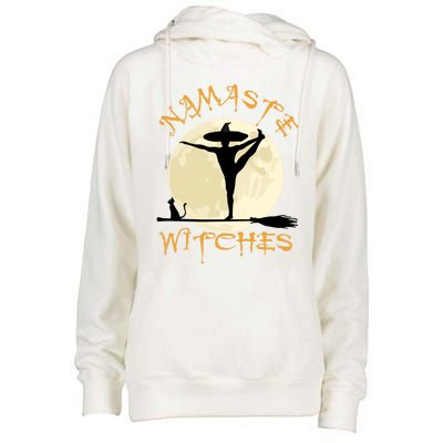 Namaste Witches Great Gift Halloween Yoga Great Gift Womens Funnel Neck Pullover Hood