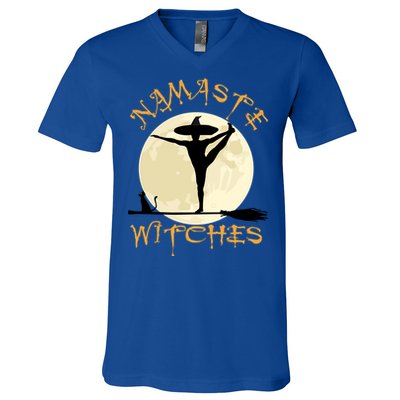 Namaste Witches Great Gift Halloween Yoga Great Gift V-Neck T-Shirt