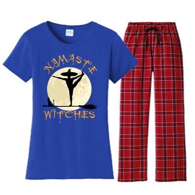 Namaste Witches Great Gift Halloween Yoga Great Gift Women's Flannel Pajama Set