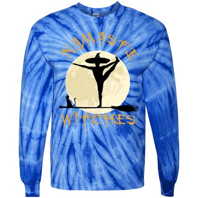 Namaste Witches Great Gift Halloween Yoga Great Gift Tie-Dye Long Sleeve Shirt