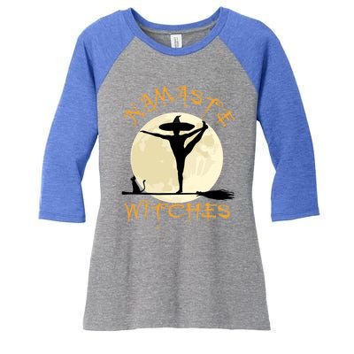 Namaste Witches Great Gift Halloween Yoga Great Gift Women's Tri-Blend 3/4-Sleeve Raglan Shirt