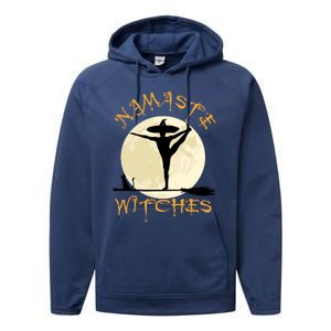 Namaste Witches Great Gift Halloween Yoga Great Gift Performance Fleece Hoodie