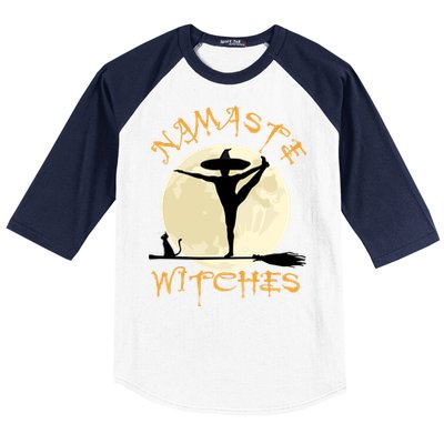 Namaste Witches Great Gift Halloween Yoga Great Gift Baseball Sleeve Shirt