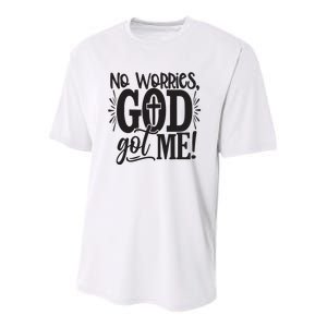 No Worries, GodGot Me African American Christian Youth Performance Sprint T-Shirt