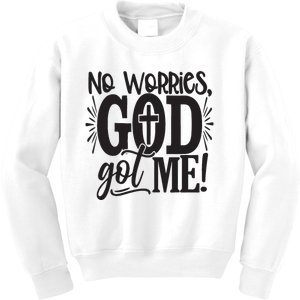 No Worries, GodGot Me African American Christian Kids Sweatshirt