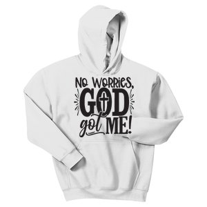 No Worries, GodGot Me African American Christian Kids Hoodie