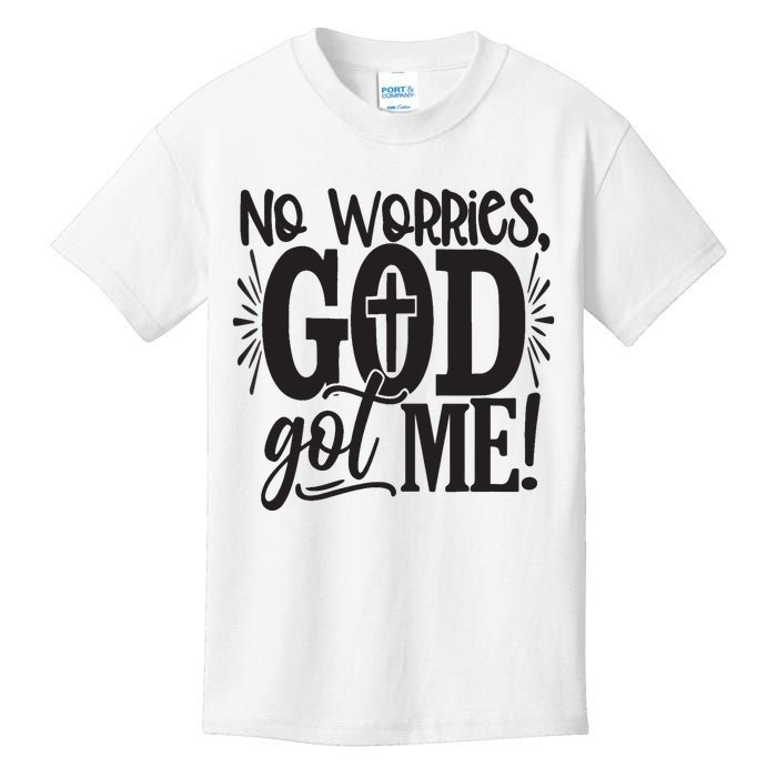 No Worries, GodGot Me African American Christian Kids T-Shirt