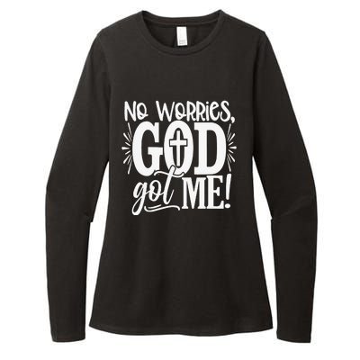 No Worries God Got Me African American Christian Womens CVC Long Sleeve Shirt