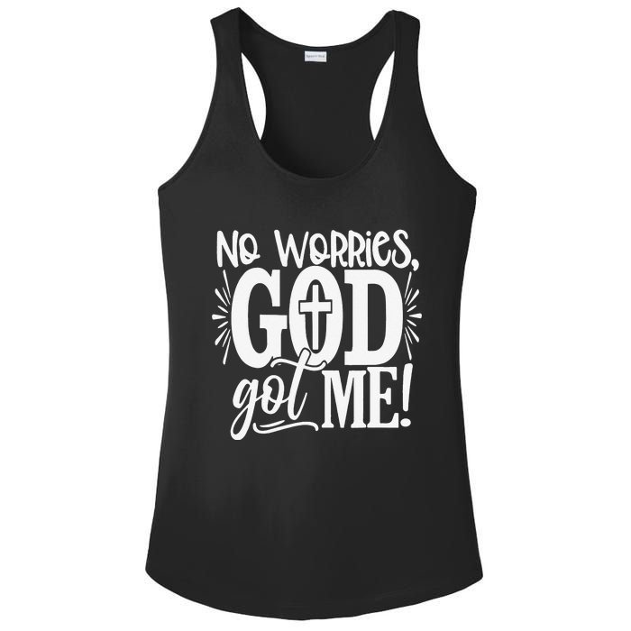 No Worries God Got Me African American Christian Ladies PosiCharge Competitor Racerback Tank