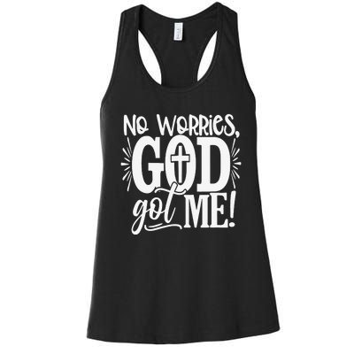 No Worries God Got Me African American Christian Women's Racerback Tank