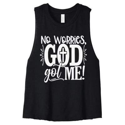 No Worries God Got Me African American Christian Women's Racerback Cropped Tank