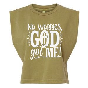 No Worries God Got Me African American Christian Garment-Dyed Women's Muscle Tee